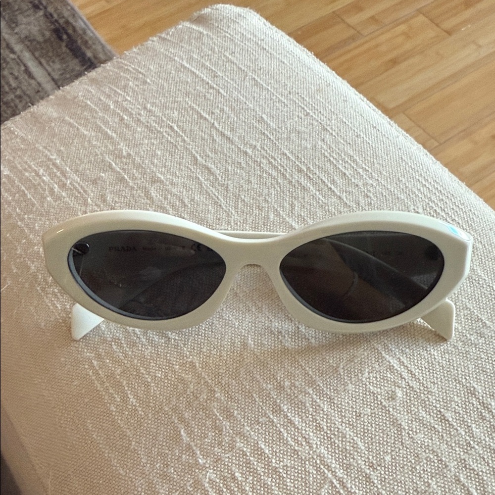 Prada Ivory Cat-Eye Sunglasses